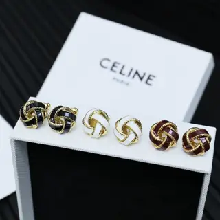 Celine Arc de Triomphe Love Knot Enamel Earrings