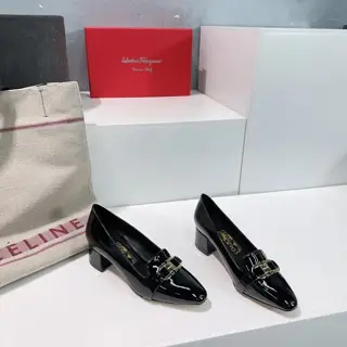 Salvatore Ferragamo FERRAGAMO24/New spring and summer Ferragamo hardware buckle thick heel