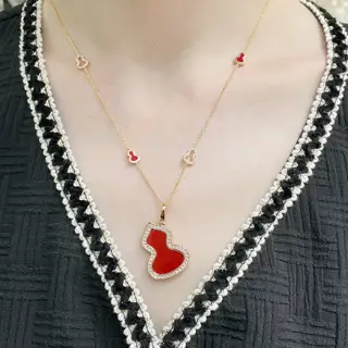 Qeelin Kirin Mini 8 Gourd Diamond Necklace Super Cute (Pendant Removable)