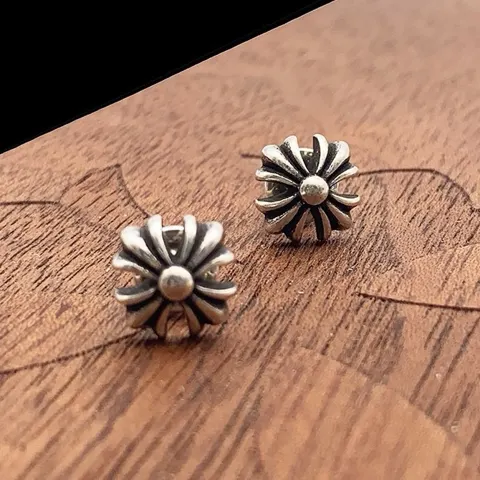 Chrome Hearts Classic Double Cross Stud Earrings