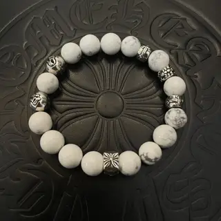 Chrome Hearts classic retro multi-element white turquoise bracelet