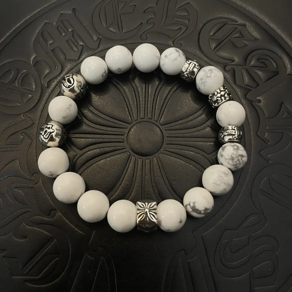 Chrome Hearts classic retro multi-element white turquoise bracelet