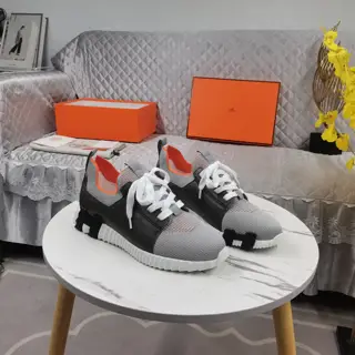 Hermès Couple’s Flyknit Mesh Contrast Color Sneakers