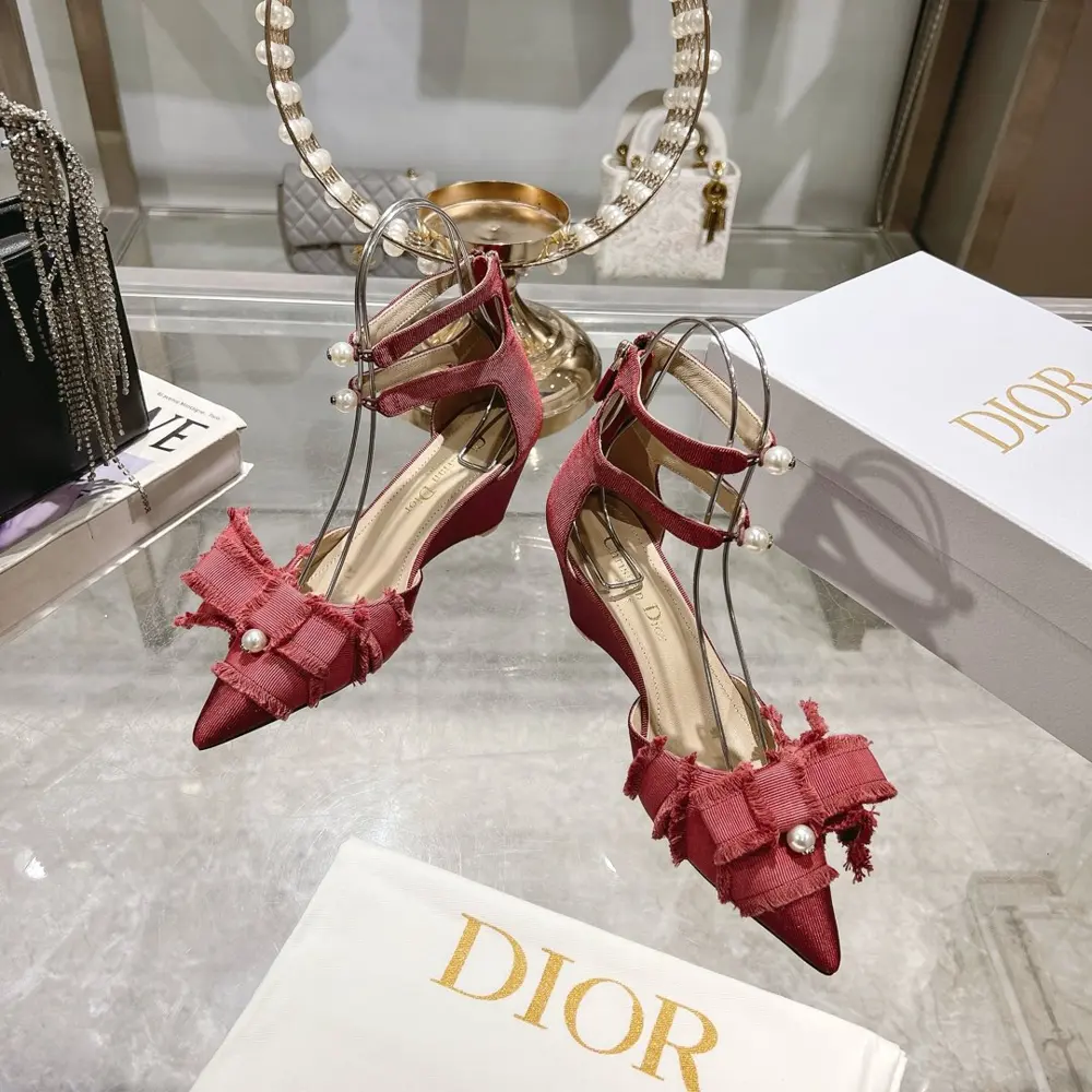 Dior tassel webbing women’s shoes Dior 2025 spring and summer catwalk new Adiorble