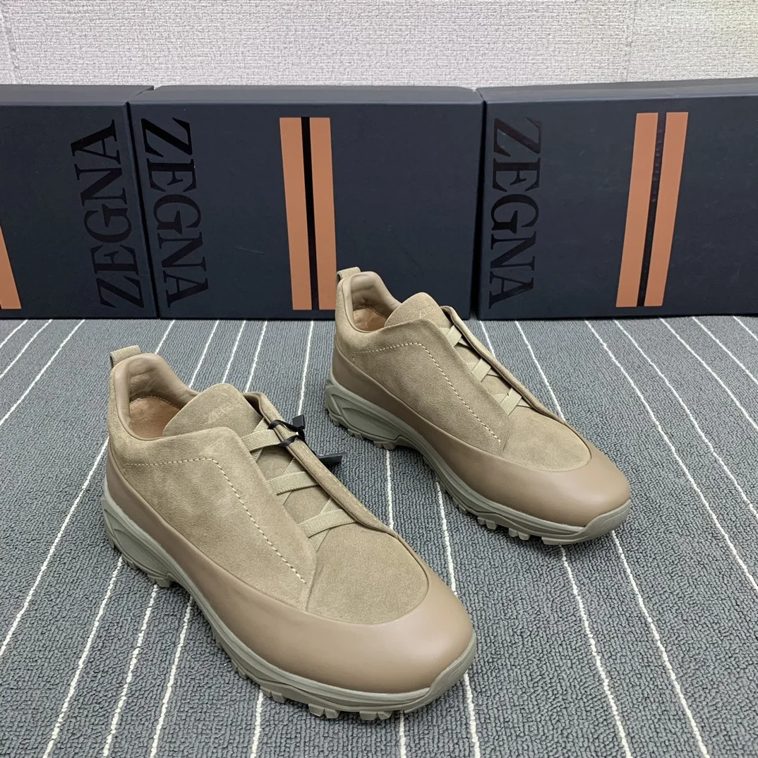 ZEGNA men’s suede Triple StitchTM Monte luxury casual shoes