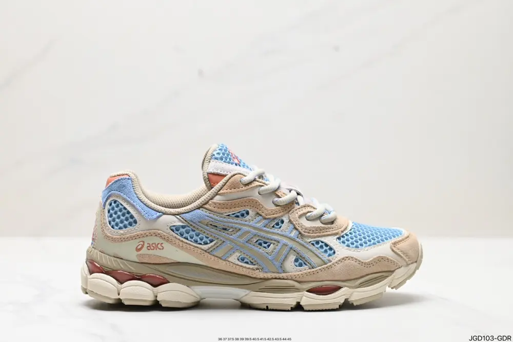 ASICS breathable mesh upper with some synthetic leather material uses the new AHAR+ rubber 1203A372-401