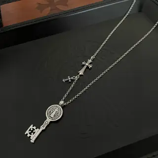 Chrome Hearts Classic Vintage Cross Pendant Necklace Key Pendant