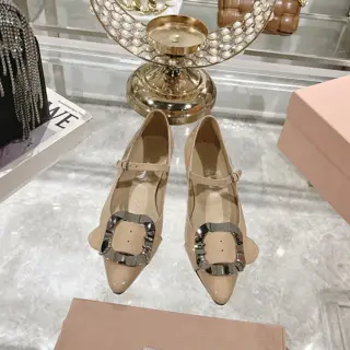 Miu Miu Miu 24 new pointed toe low heeled slingback Mary Jane shoes
