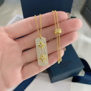 Apm monaco gold diamond star necklace for women