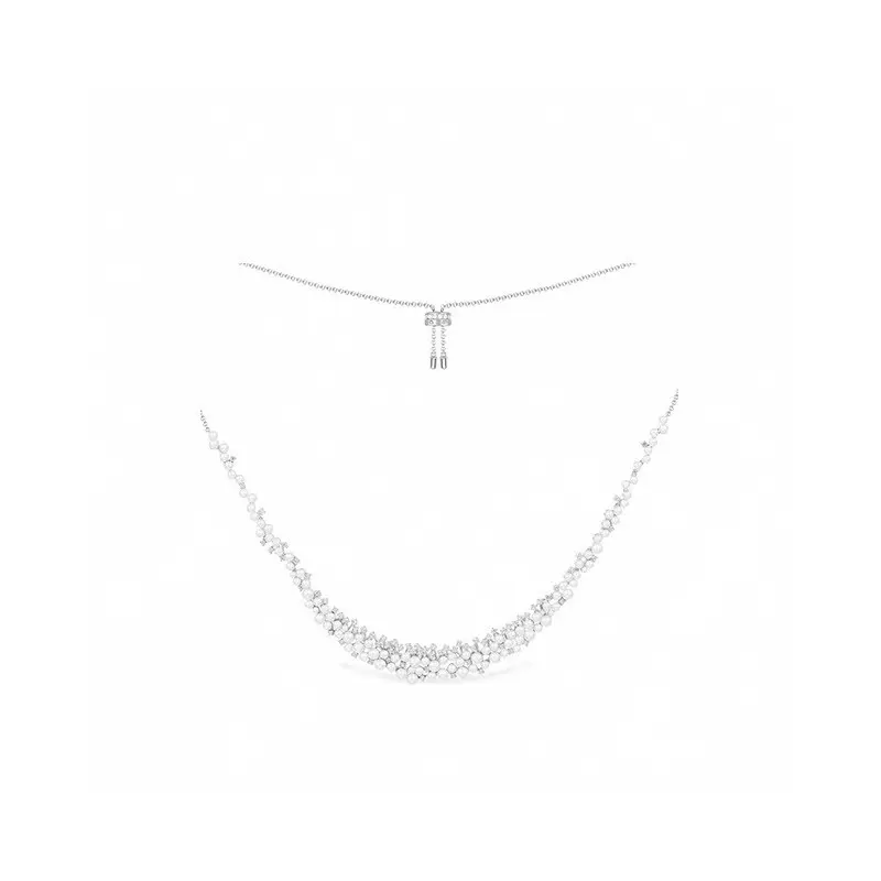 Apm monaco coarse and delicate multi-pearl diamond necklace sweater chain