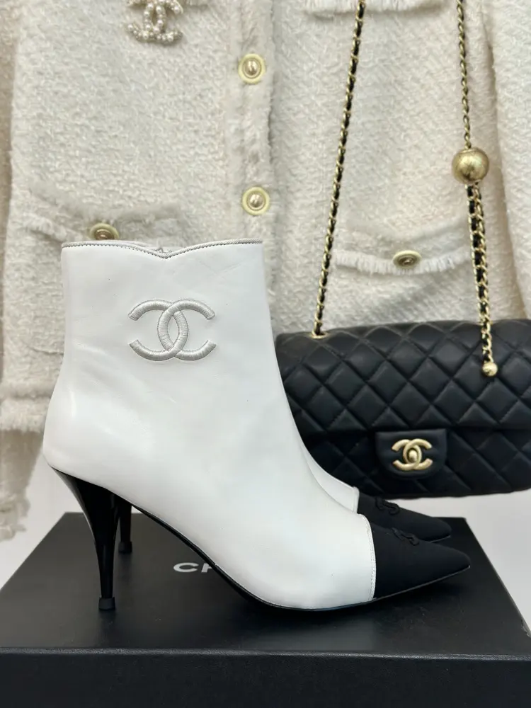 Chanel pointed high-heeled ankle boots