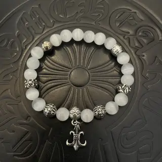 Chrome Hearts Classic Retro Multi-element White Cat’s Eye Bracelet