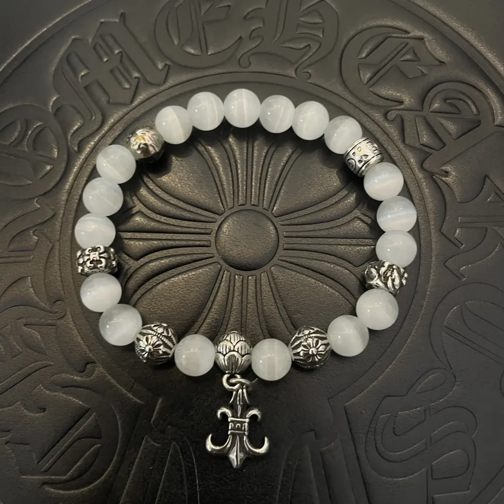 Chrome Hearts Classic Retro Multi-element White Cat’s Eye Bracelet