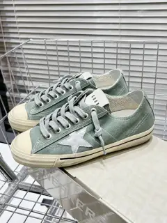 Golden Goose Blue Cloth Silver Star Distressed Casual Shoes