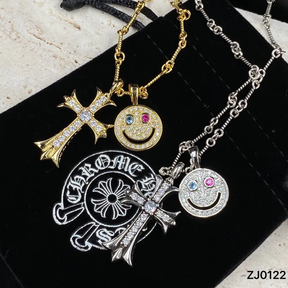 Chrome Hearts Smiley Cross Necklace