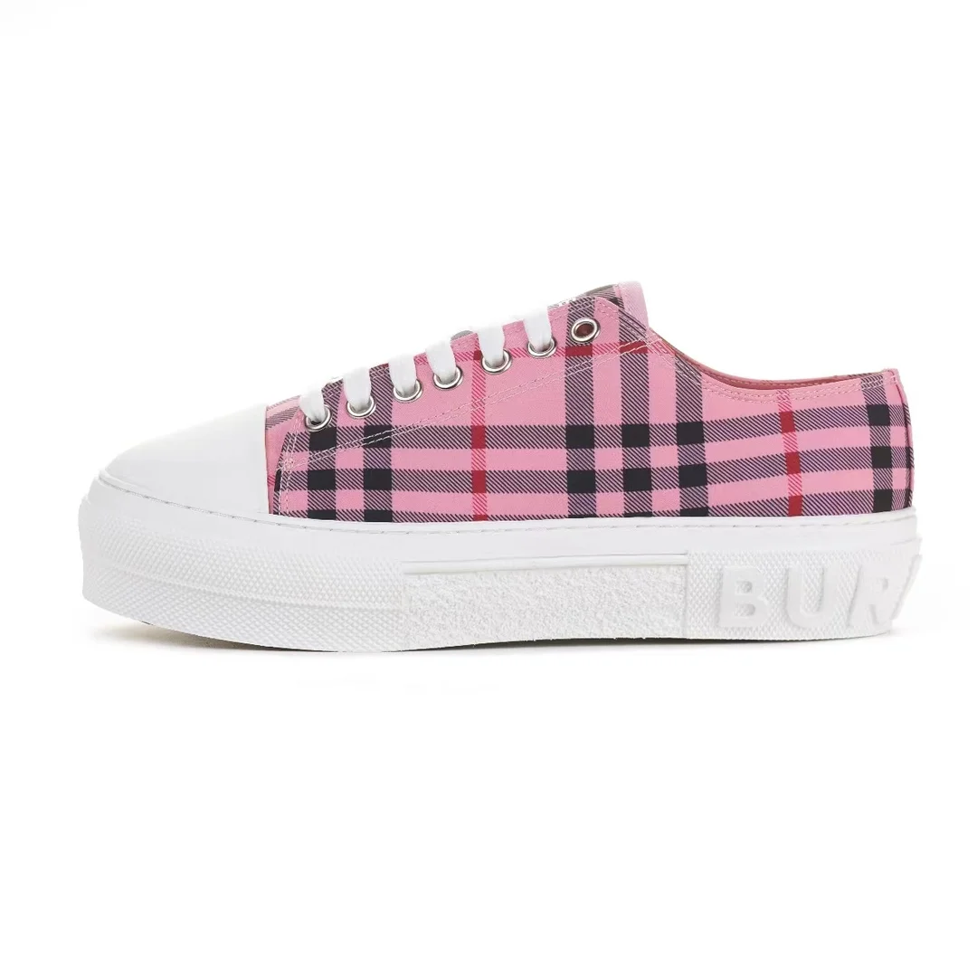 BURBERRY Retro plaid cotton sneakers
