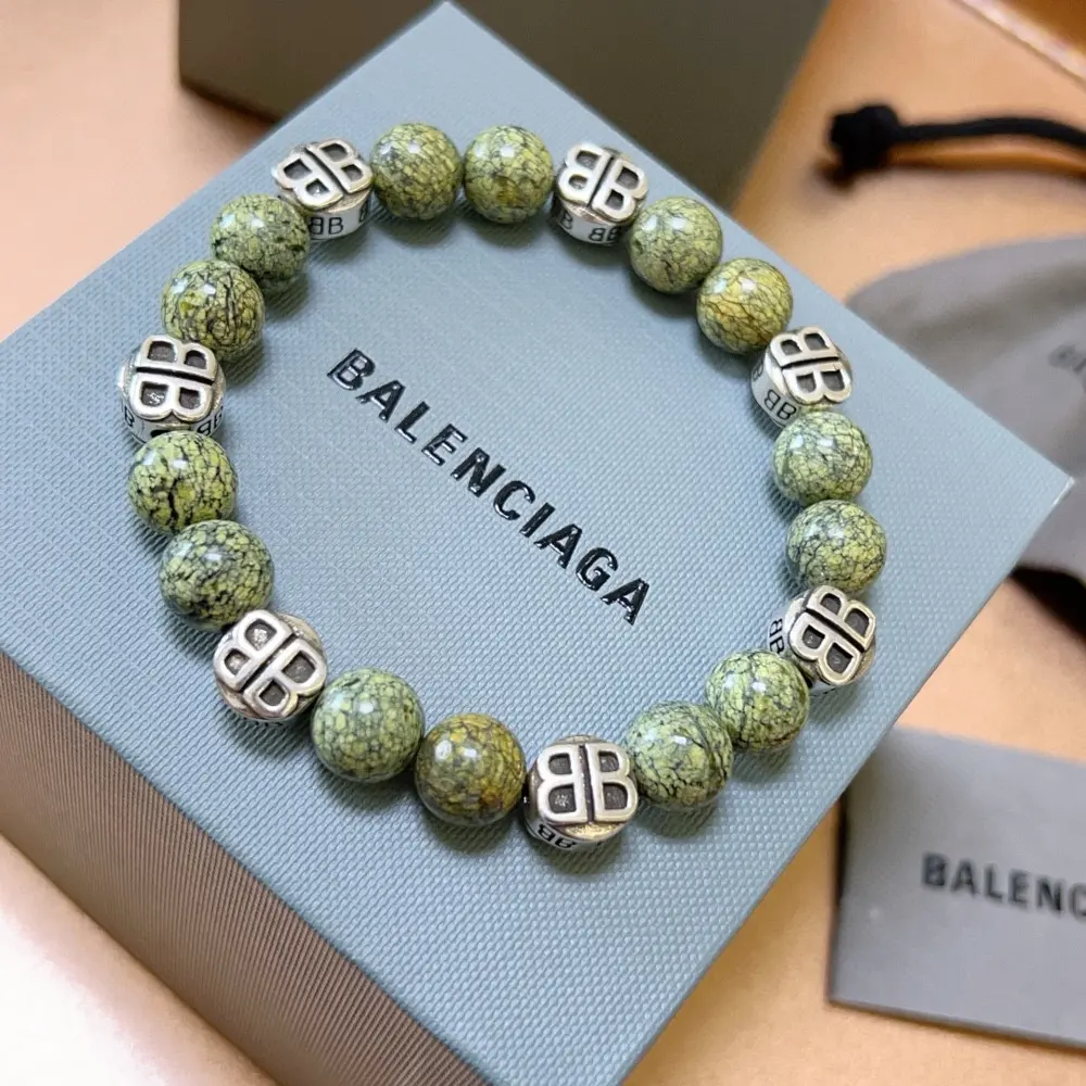 Balenciaga natural yaowang stone Balenciaga bracelet Thai silver style Balenciaga bracelet