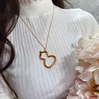 Qeelin Kirin Large Gourd Necklace (7-axis CNC process) V gold plated with gold