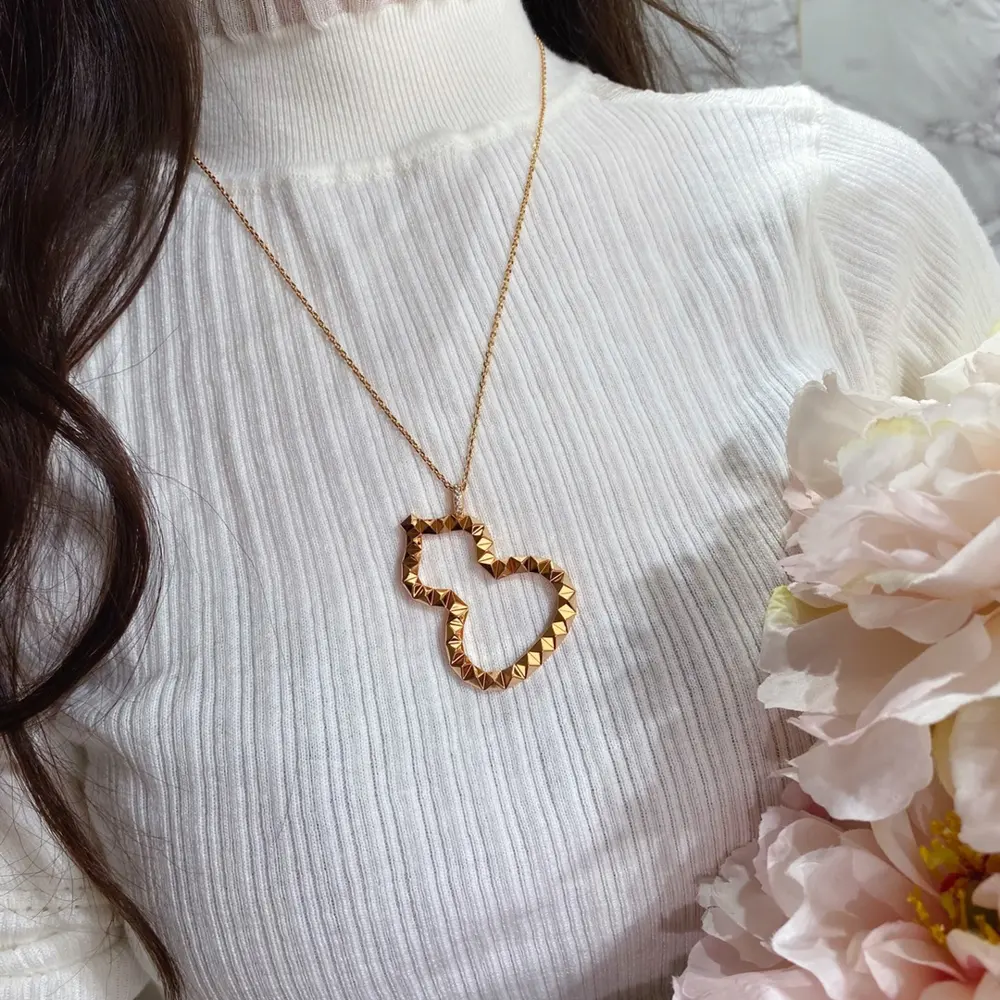 Qeelin Kirin Large Gourd Necklace (7-axis CNC process) V gold plated with gold