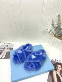 Prada Autumn and Winter Furry Slippers Series