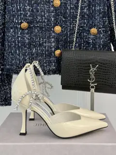 Jimmy Choo|Jimmy Choo classic rhinestone chain high heels