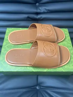 Gucci Double G Presbyopic Flip Flops Cross Sandals Thick Sole Slippers Beach Shoes