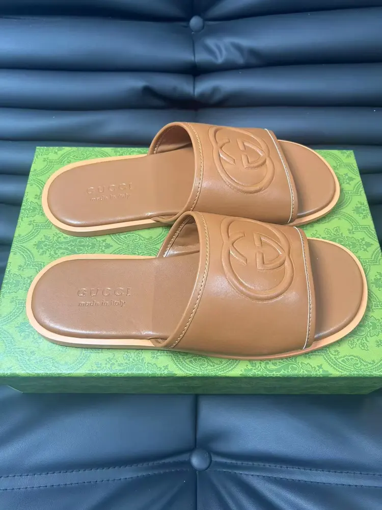 Gucci Double G Presbyopic Flip Flops Cross Sandals Thick Sole Slippers Beach Shoes