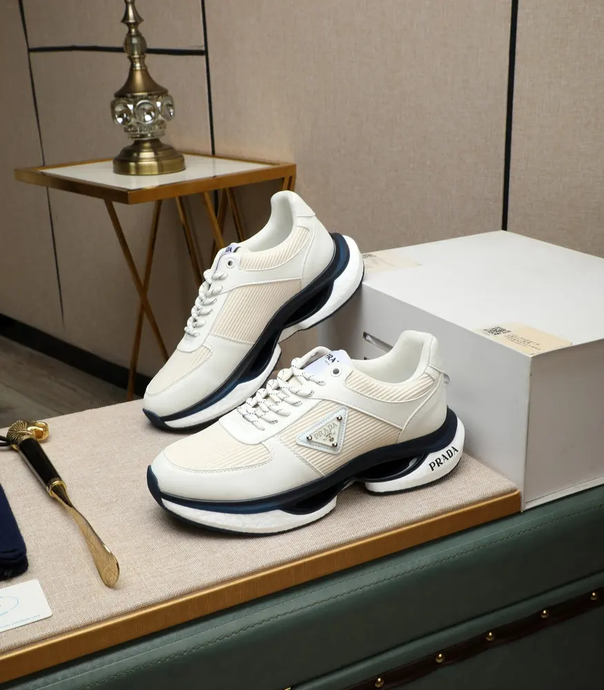 Prada casual shoes upper Italian imported first layer cowhide breathable leather lining @