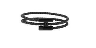 Hermes Men’s double-loop leather bracelet