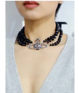 Vivienne Westwood Classic Saturn Crystal Necklace