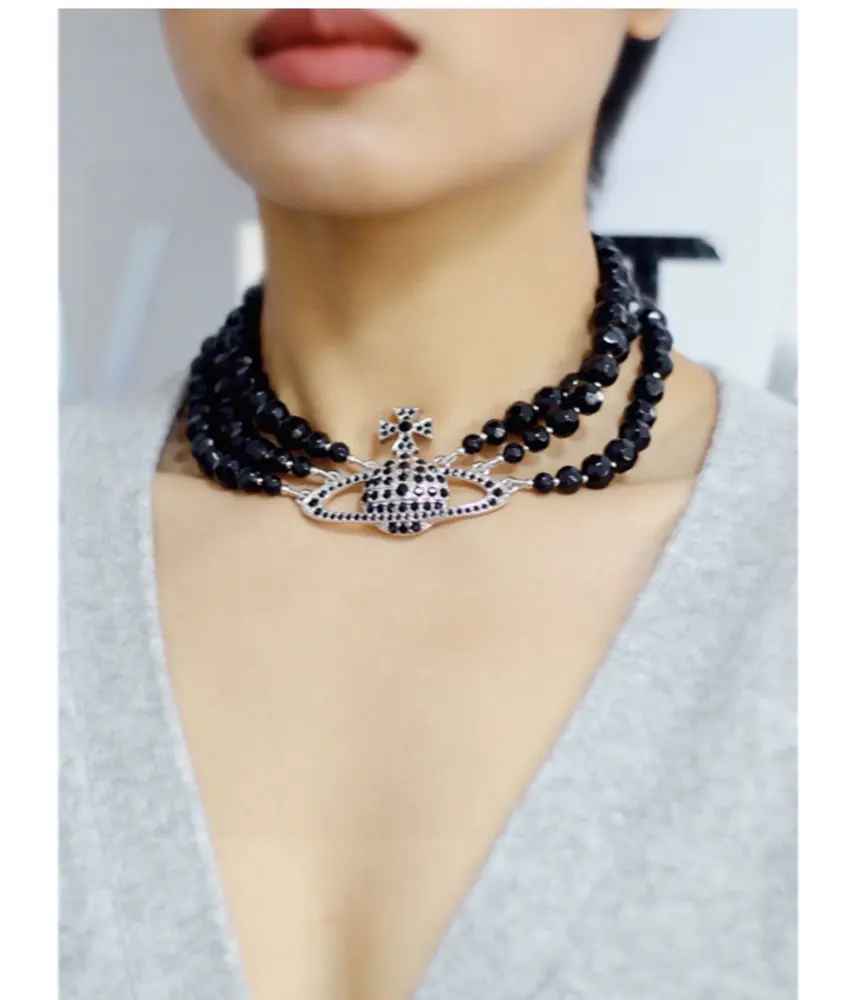 Vivienne Westwood Classic Saturn Crystal Necklace