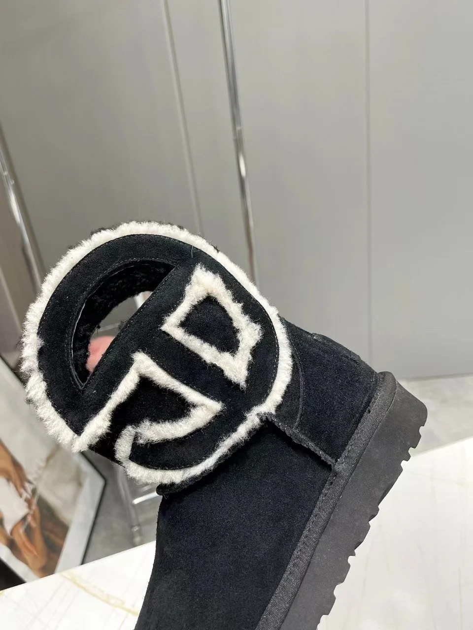 UGG autumn and winter new joint snow boots comfortable flat solid color round head
