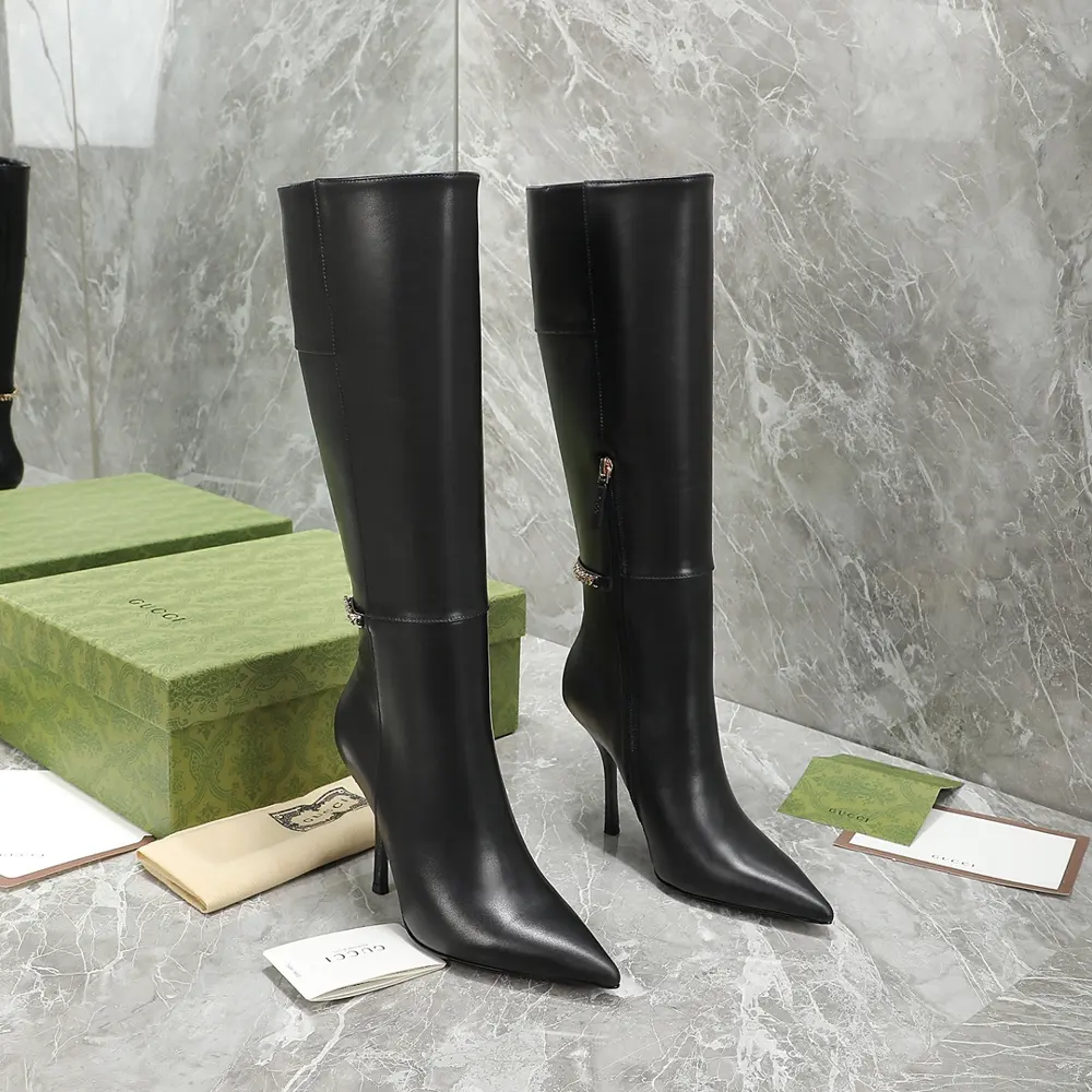 Women’s shoes Sports original Gucci/Gucci 2024 autumn and winter chain boots