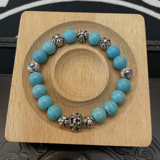 Chrome Hearts classic retro multi-element blue turquoise bracelet