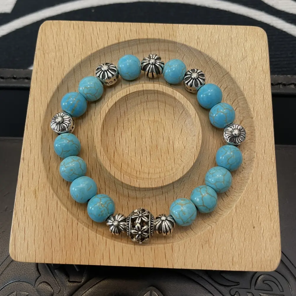 Chrome Hearts classic retro multi-element blue turquoise bracelet