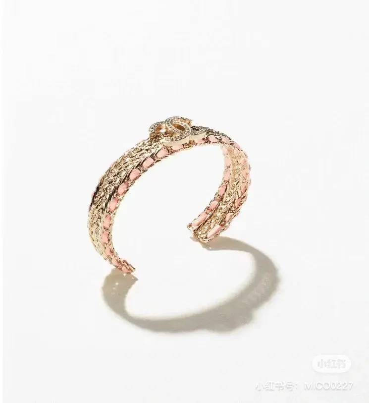 Chanel pink lambskin bracelet