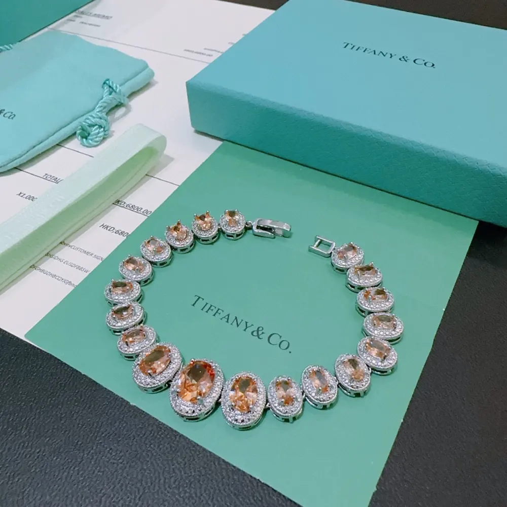 Tiffany multi-element agate silver style bracelet