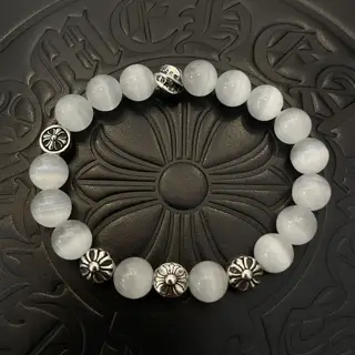 Chrome Hearts classic retro multi-element white cat’s eye bracelet