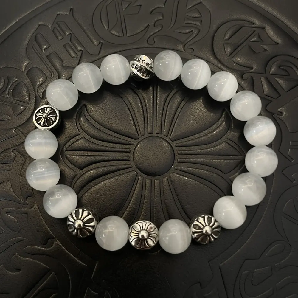Chrome Hearts classic retro multi-element white cat’s eye bracelet