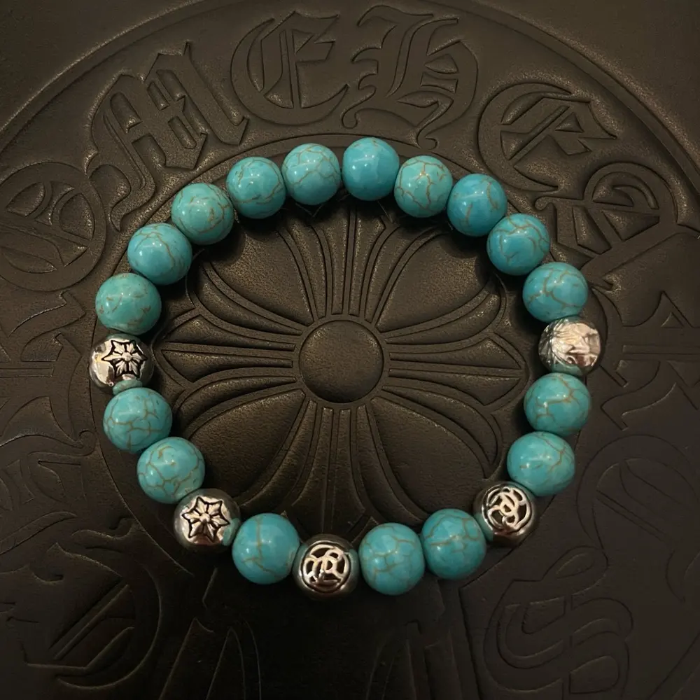 Chrome Hearts classic retro multi-element blue turquoise bracelet