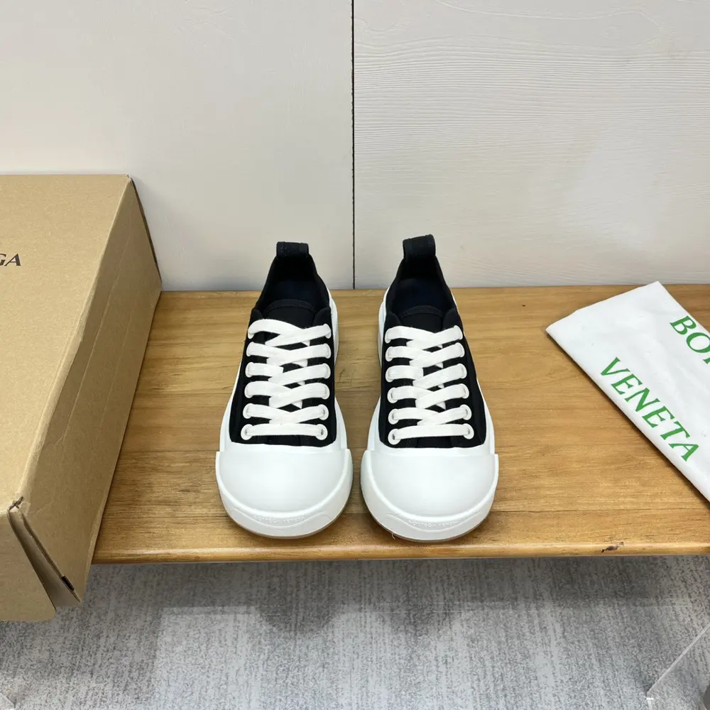 BOTTEGA VENETA latest IVULCAN series couples casual sports shoes white shoes canvas shoes