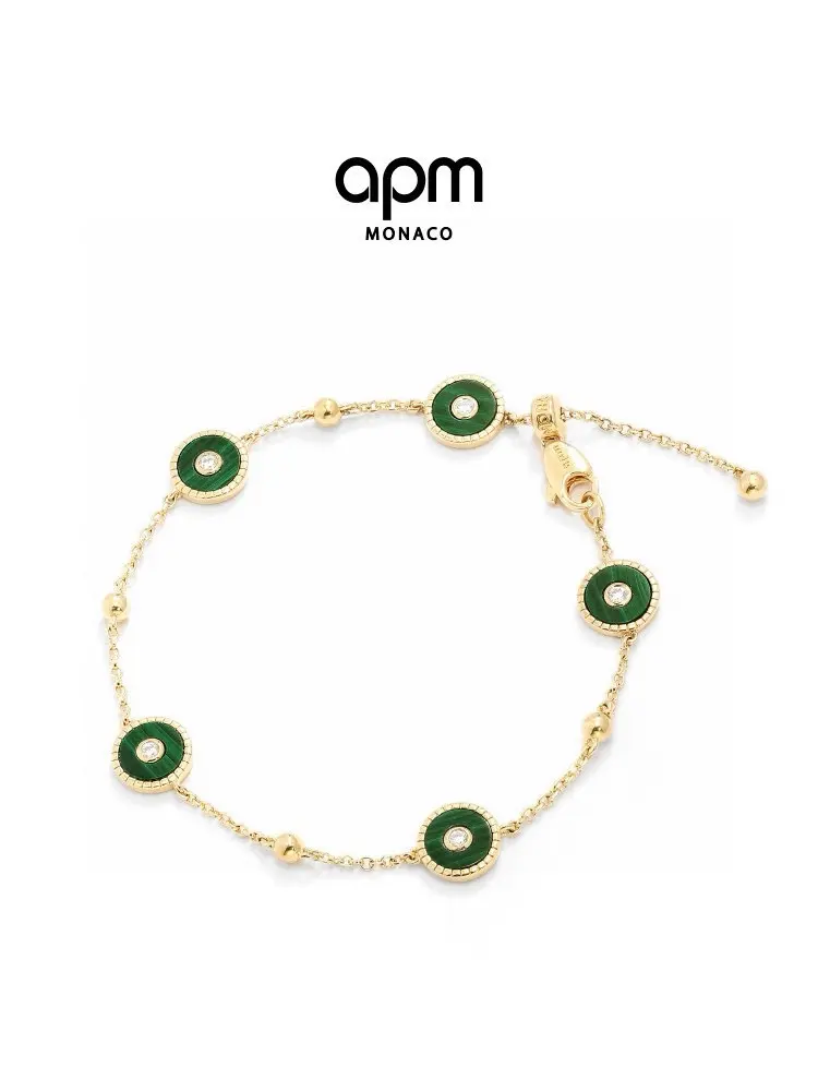 Apm monaco malachite adjustable bracelet for women