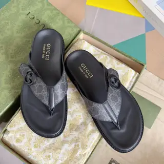 Gucci Double G Presbyopic Flip Flops Cross Sandals Thick Sole Slippers Beach Shoes