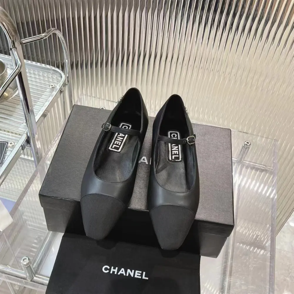 Chanel oblique square toe high heel shoes