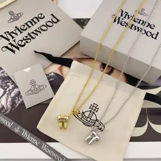 Vivienne Westwood super cool little planet double pendant long necklace