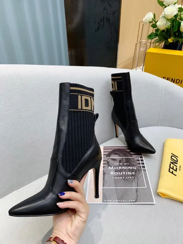 Classic FenDi Martin boots are printed with FF logo on all items