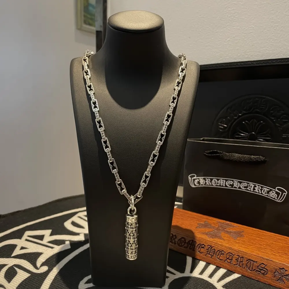 Chrome Hearts letter square buckle necklace