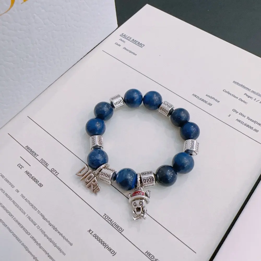 Official version DIOR multi-element agate Thai silver style bracelet