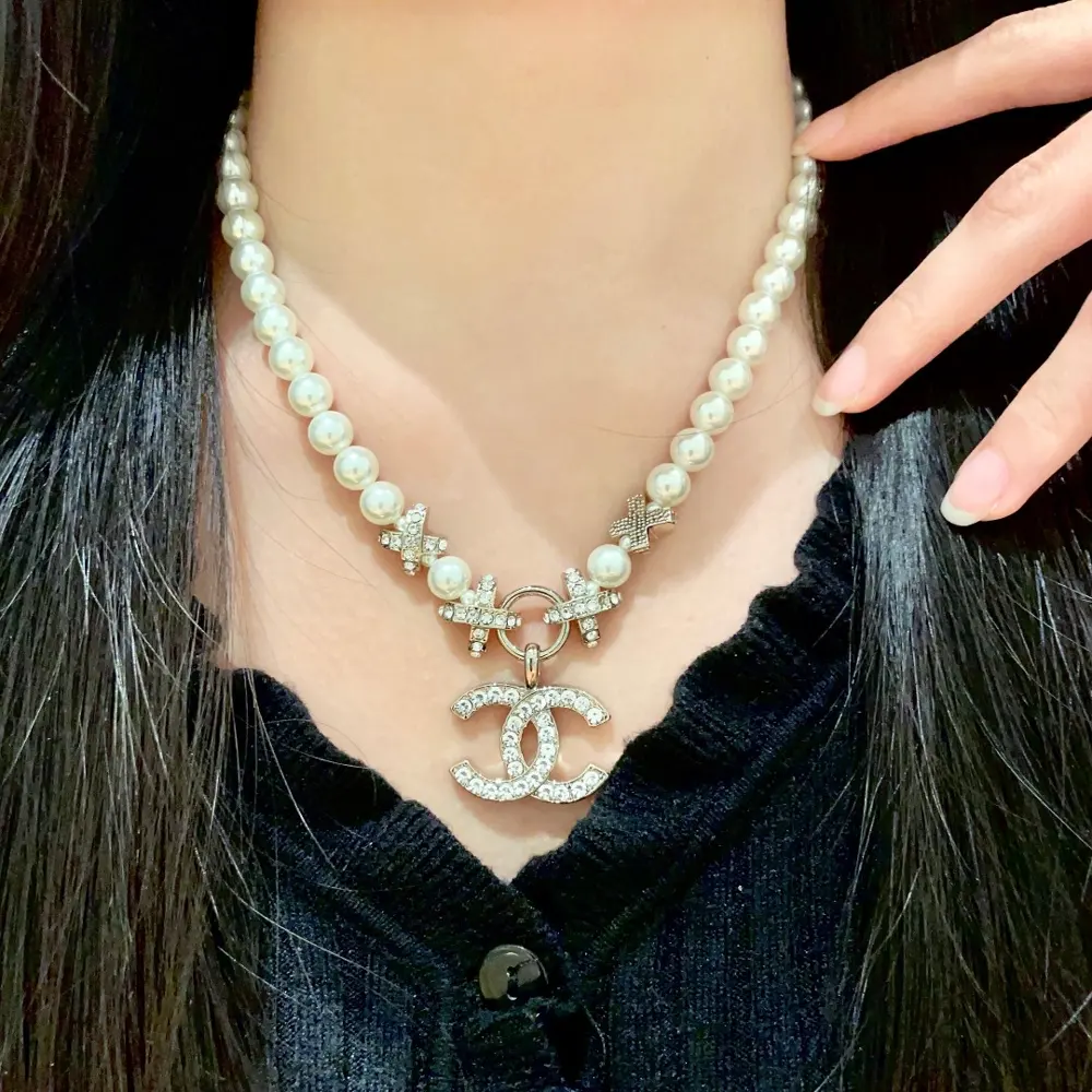 Chanel vintage letter necklace