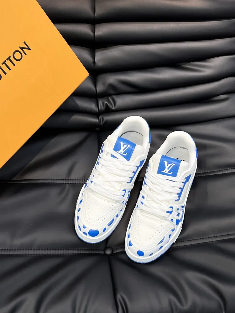 Louis Vuitton x Yayoi Kusama launches Trainer sneakers. Cow leather builds Virgil Abloh’s